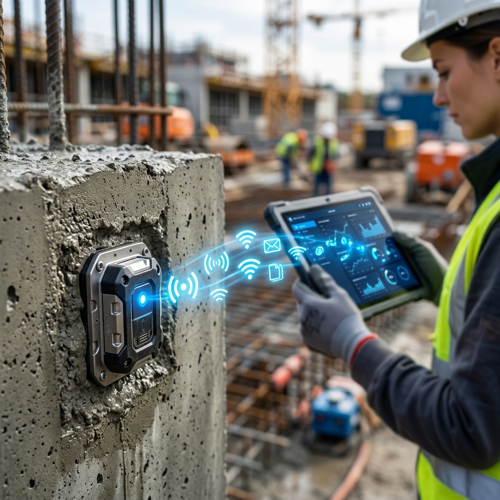 IoT sensörlü beton test cihazı ve uzaktan veri takibi
